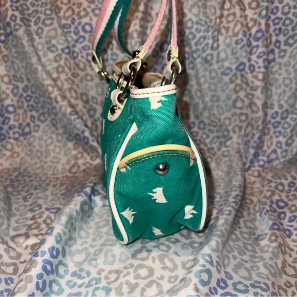 Vintage Green Juicy Couture Purse Mini Tote Bag Handbag Scottie
